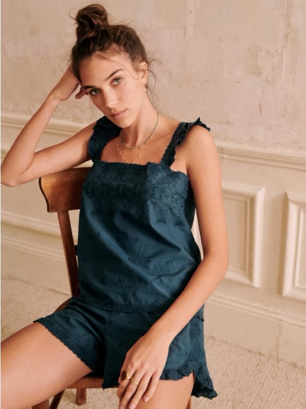 Sezane Josephine Pajamas - Cerulean Sleep Cami & Short Set